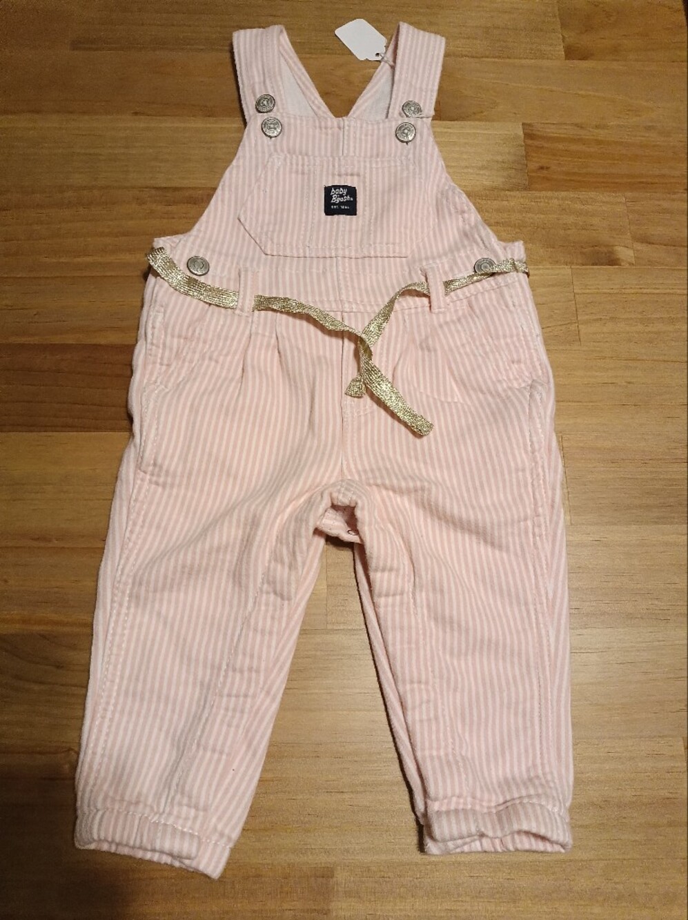 Baby B'Gosh Pink Stripe Overalls